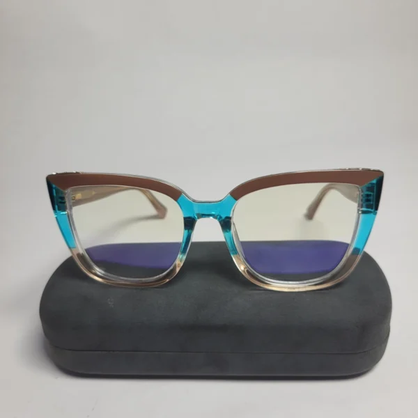 Designer 97701 Women's Two-Tone Cat-Eye Blue Light Blocking Glasses