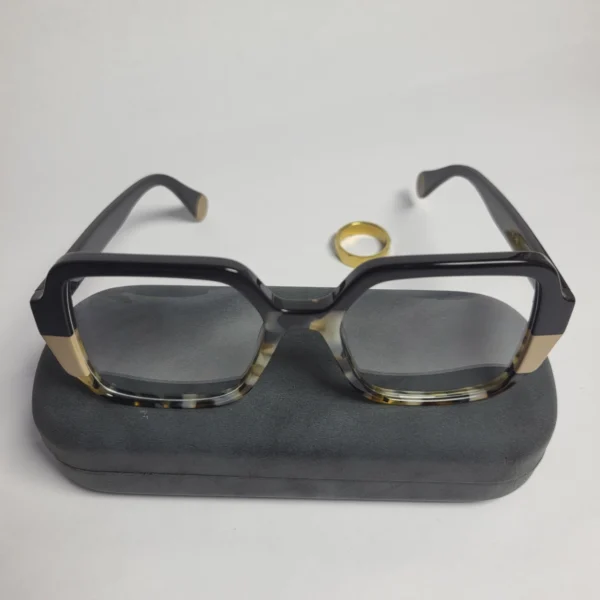 Designer P277 Geometric Square Acetate Full-Rim Eyeglasses