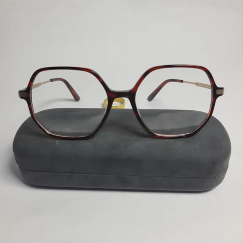 Designer Unisex Hexagonal Tortoise Full-Rim Eyeglasses
