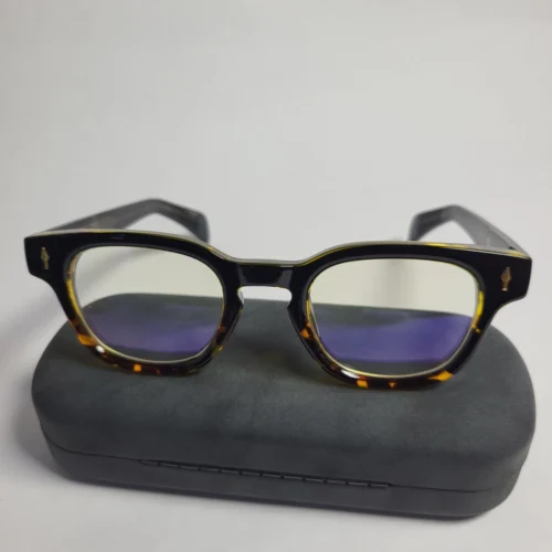 Designer Tortoiseshell Acetate Blue Light Blocking Eyeglasses