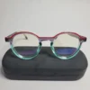Designer Two-Tone Round Acetate Fashion Glasses