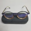 Designer Two-Tone Round Acetate Fashion Glasses