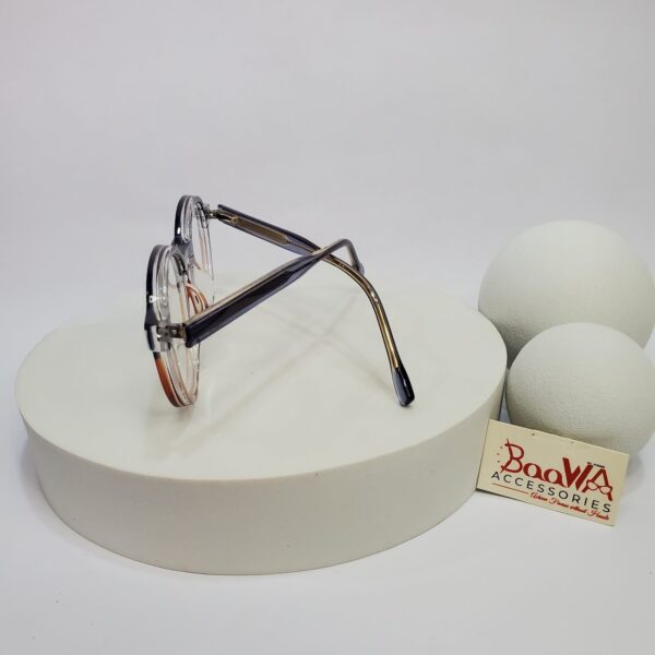 Designer Two-Tone Round Acetate Fashion Glasses