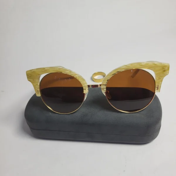 Designer FT1703 Round Browline Acetate Sunglasses
