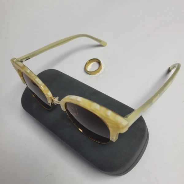 Designer FT1703 Round Browline Acetate Sunglasses
