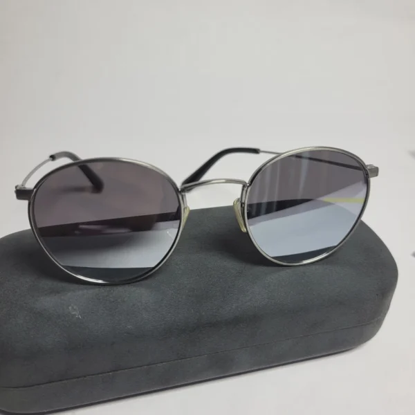 Designer Unisex Round Metal Frame Mirrored Sunglasses