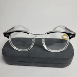 Designer Clear Acetate Browline Full-Rim Glasses