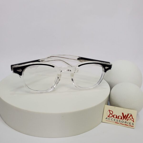 Designer Clear Acetate Browline Full-Rim Glasses