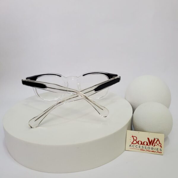 Designer Clear Acetate Browline Full-Rim Glasses