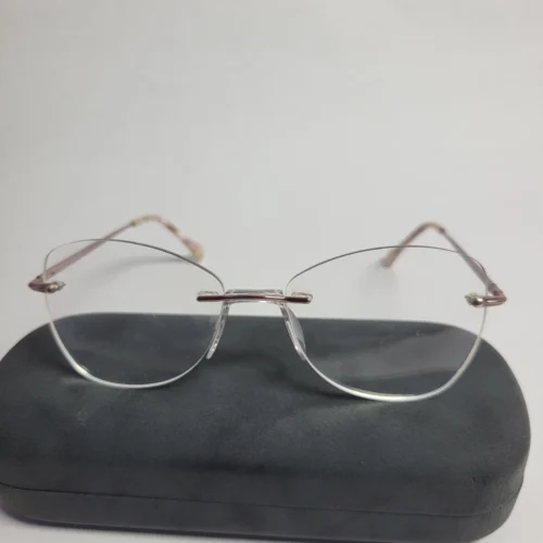 Designer Titanium Rimless Oval Women's Eyeglasses