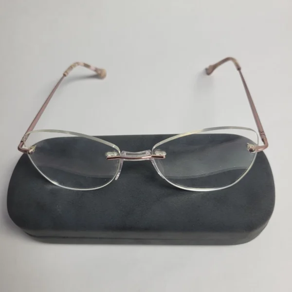 Designer Titanium Rimless Oval Women's Eyeglasses