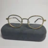 Designer Gold Scalloped Round Metal Fashion Glasses