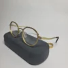 Designer Gold Scalloped Round Metal Fashion Glasses