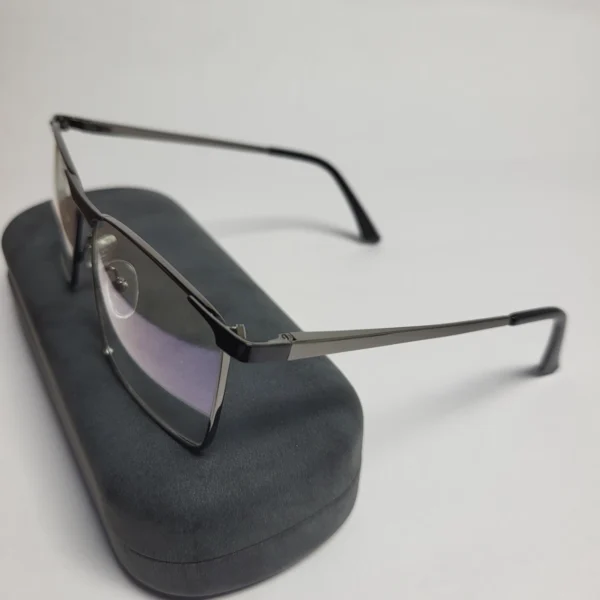Designer Men's Rectangular Metal Blue Light Blocking Glasses
