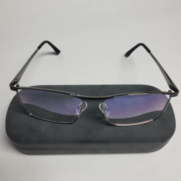 Designer Men's Rectangular Metal Blue Light Blocking Glasses