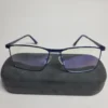 Designer Men's Rectangular Metal Blue Light Blocking Glasses