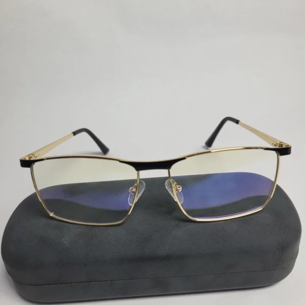 Designer Men's Rectangular Metal Blue Light Blocking Glasses