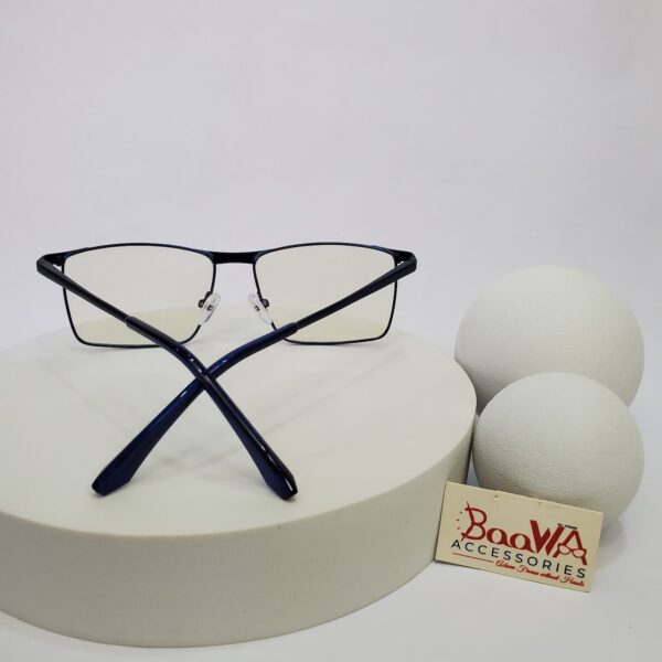 Designer Men's Rectangular Metal Blue Light Blocking Glasses