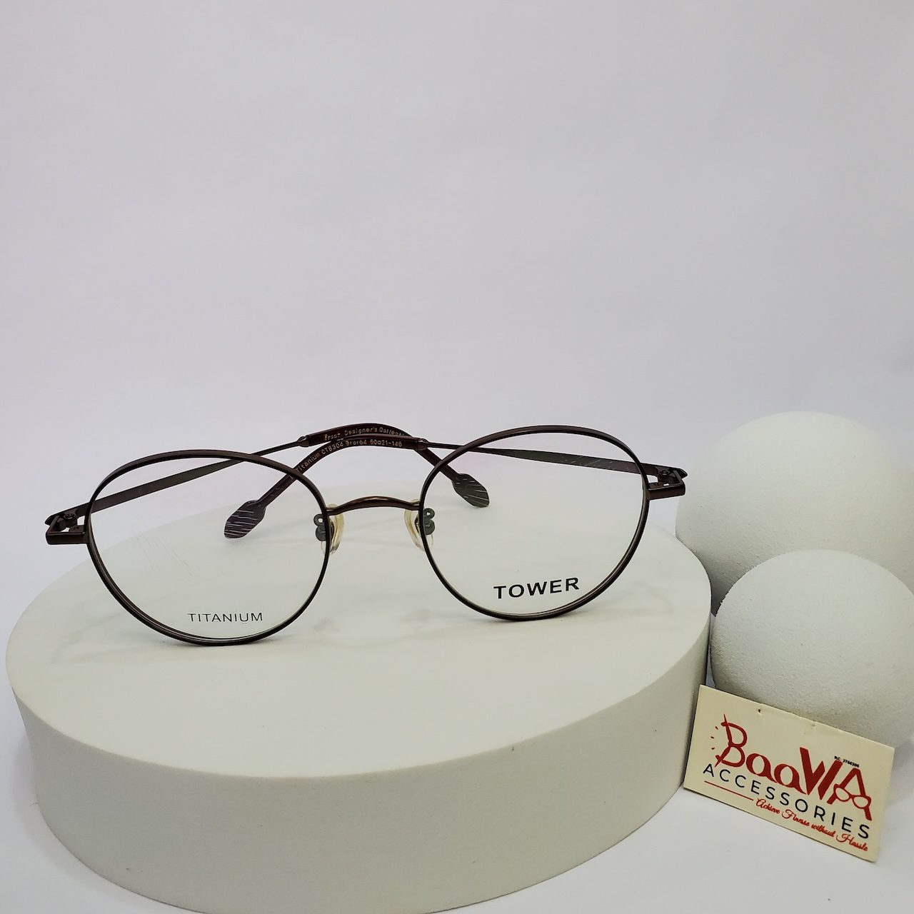 Designer Tower Round Titanium Eyeglasses