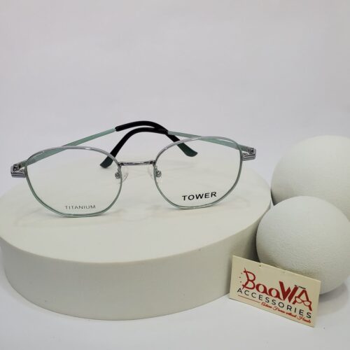Tower Titanium Round-Oval Green Eyeglasses