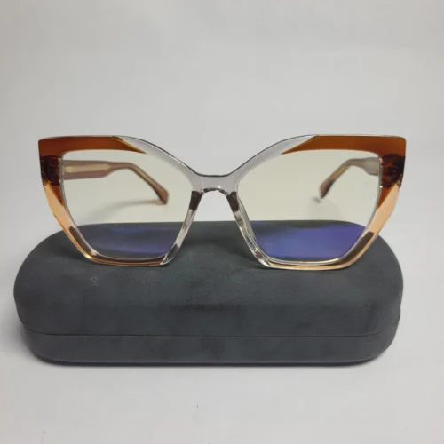 Designer Cat-Eye Two-Tone Acetate Women's Blue Light Glasses