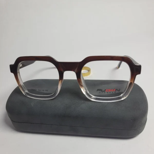 Puomn TR6601 Unisex Two-Tone Square Full-Rim Eyeglasses