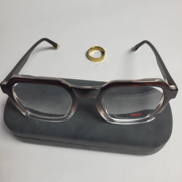 Puomn TR6601 Unisex Two-Tone Square Full-Rim Eyeglasses