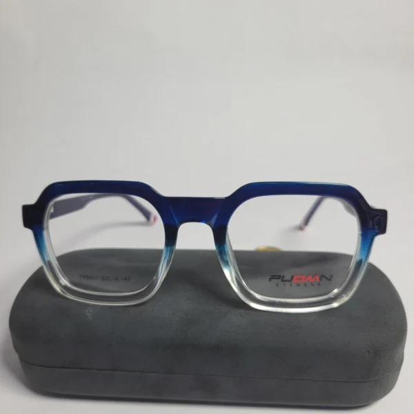 Puomn TR6601 Unisex Two-Tone Square Full-Rim Eyeglasses