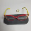 Designer Cat-Eye Striped Red  Yellow Fashion Glasses