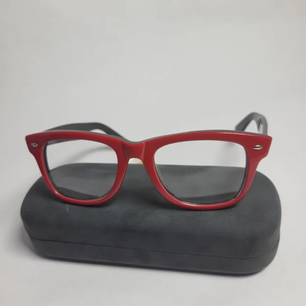 Designer Red  Black Acetate Wayfarer Full-Rim Eyeglasses