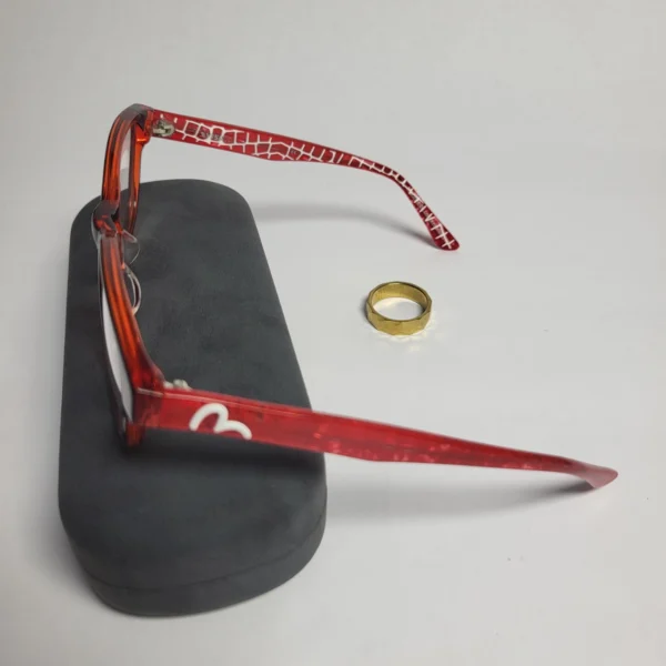 Evisu Black  Red Patterned Full-Rim Fashion Eyeglasses