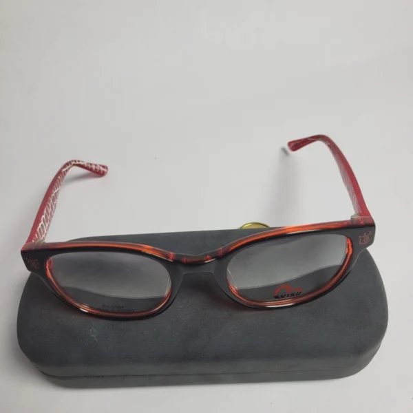 Evisu Black  Red Patterned Full-Rim Fashion Eyeglasses
