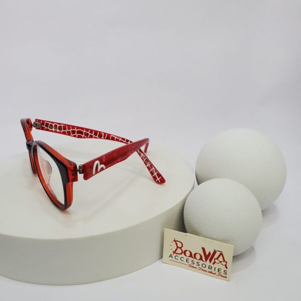 Evisu Black  Red Patterned Full-Rim Fashion Eyeglasses