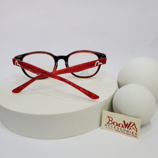 Evisu Black  Red Patterned Full-Rim Fashion Eyeglasses