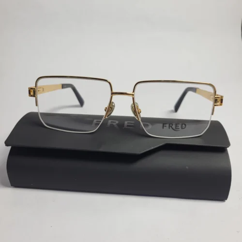 Fred FG50159U Gold Semi-Rimless Rectangle Metal Eyeglasses