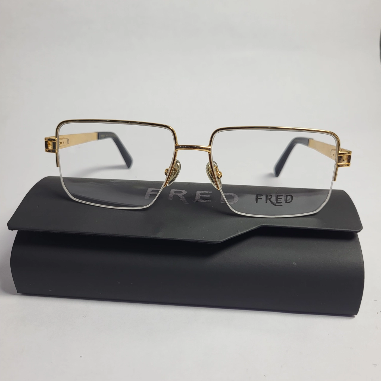Fred FG50159U Gold Semi-Rimless Rectangle Metal Eyeglasses