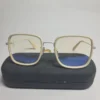 Gucci GG0591 Black Gold Geometric Blue Light Blocking Glasses