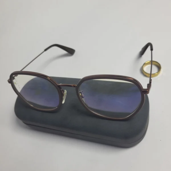 Gucci GG0591 Black Gold Geometric Blue Light Blocking Glasses