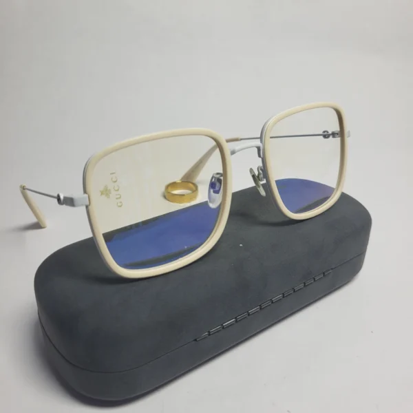 Gucci GG0591 Black Gold Geometric Blue Light Blocking Glasses