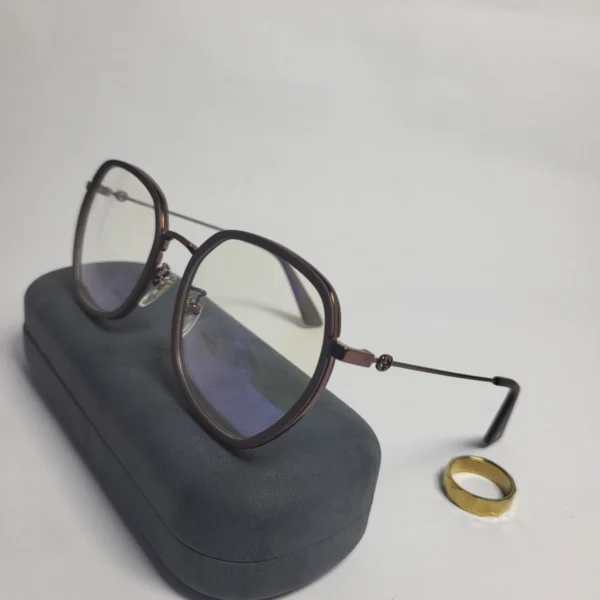 Gucci GG0591 Black Gold Geometric Blue Light Blocking Glasses