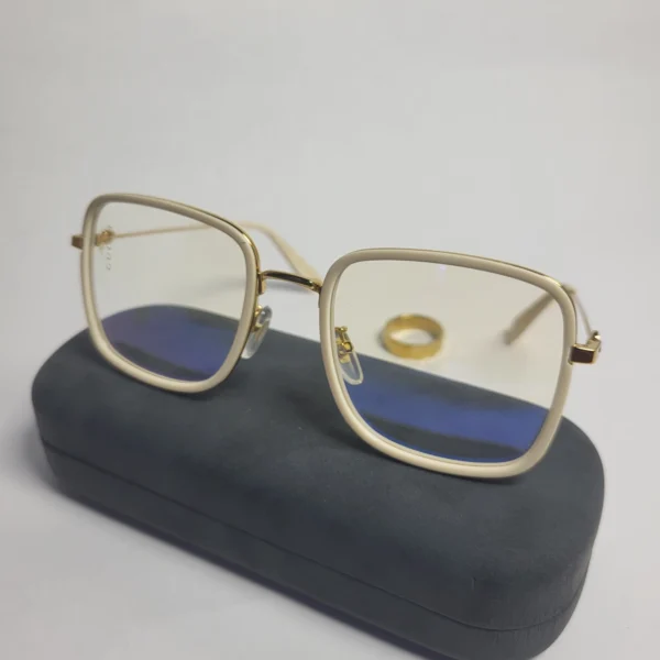 Gucci GG0591 Black Gold Geometric Blue Light Blocking Glasses