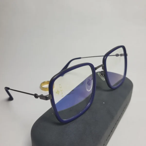 Gucci GG0591 Black Gold Geometric Blue Light Blocking Glasses