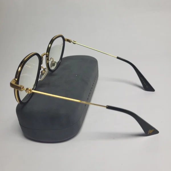 Gucci GG0591 Black Gold Geometric Blue Light Blocking Glasses