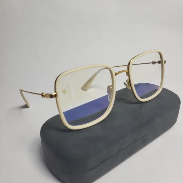Gucci GG0591 Black Gold Geometric Blue Light Blocking Glasses