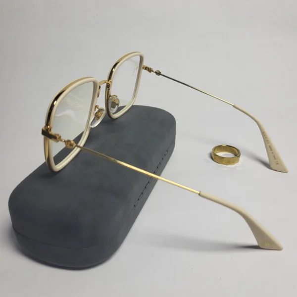 Gucci GG0591 Black Gold Geometric Blue Light Blocking Glasses