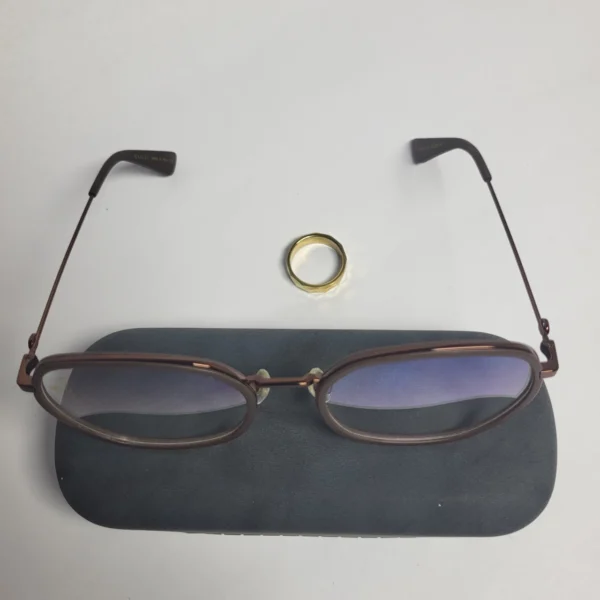 Gucci GG0591 Black Gold Geometric Blue Light Blocking Glasses
