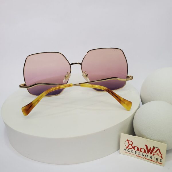 Gucci GG1005S Women's Hexagonal Gold Frame Pink Gradient Sunglasses