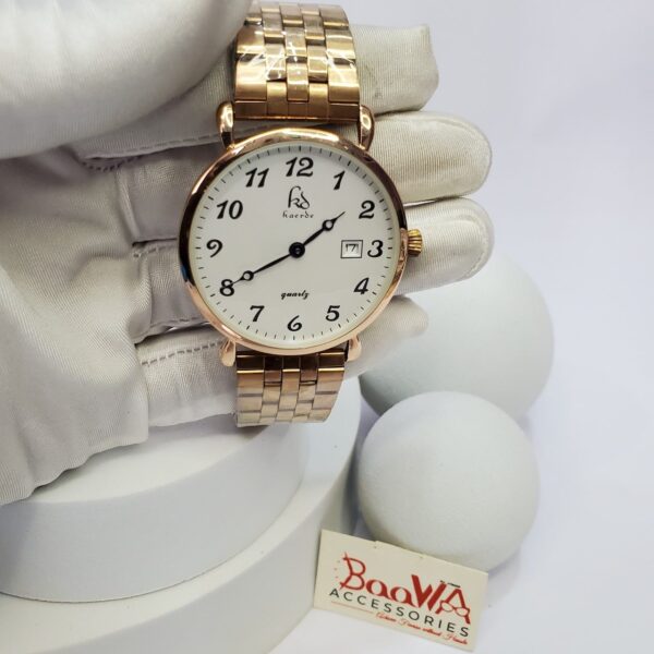 Haerde 1314520 Gold Stainless Steel Quartz Water Resistant Date Watch