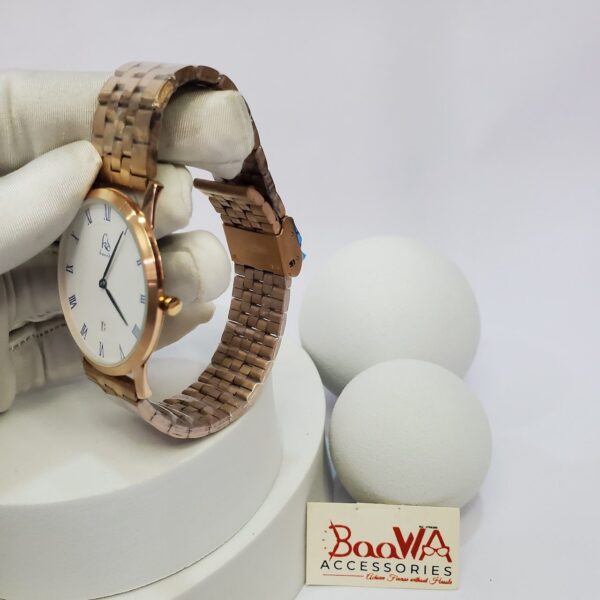 Haerde 1314520 Gold Stainless Steel Quartz Water Resistant Date Watch