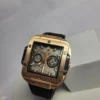 Hublot S1194 Men's Gold Square Chronograph Date Watch